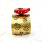 Tribute to Frida Kahlo "She Wore Red Flowers" Brass & Glass Cuff with Clasp