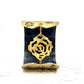 Tribute to Frida Kahlo "She Wore Red Flowers" Brass & Glass Cuff with Clasp