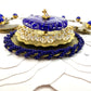 Tribute to Frida Kahlo "La Casa Azul' Brass & Glass Statement Necklace with Pierced Images on Reverse