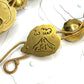 Tribute to Frida Kahlo "La Casa Azul' Brass & Glass Statement Necklace with Pierced Images on Reverse