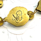 Tribute to Frida Kahlo "La Casa Azul' Brass & Glass Statement Necklace with Pierced Images on Reverse