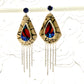 Tribute to Frida Kahlo Colorful Kingman Turquoise Sterling Silver Earrings