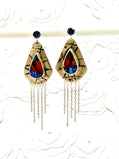 Tribute to Frida Kahlo Colorful Kingman Turquoise Sterling Silver Earrings