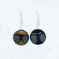 Tribute to Women of Craft (REVERSIBLE) Vintage Celluloid Pinecone Button/Brass Earrings