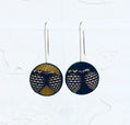 Tribute to Women of Craft (REVERSIBLE) Vintage Celluloid Pinecone Button/Brass Earrings