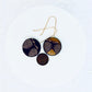 Tribute to Women of Craft (REVERSIBLE) Vintage Celluloid Pinecone Button/Brass Earrings