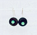 Tribute to Women of Craft Vintage Bakelite Button & Brass Earrings (REVERSIBLE)