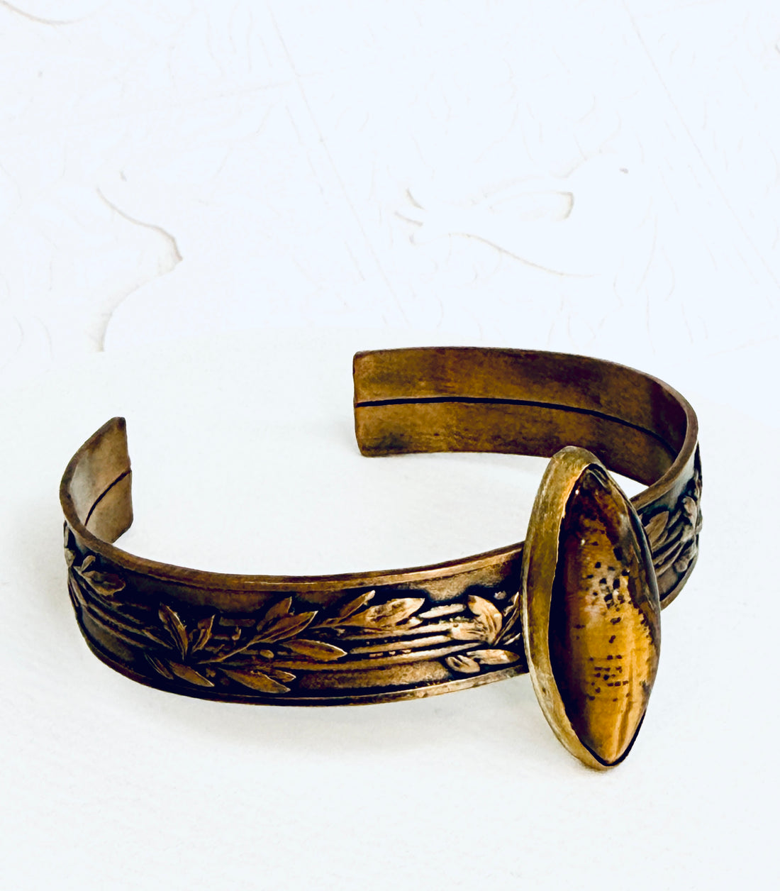 Tribute to Women of Craft African Tiger Eye and Bronze Cuff