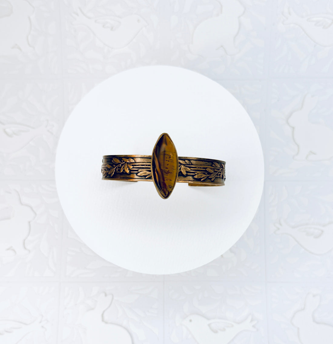 Tribute to Women of Craft African Tiger Eye and Bronze Cuff