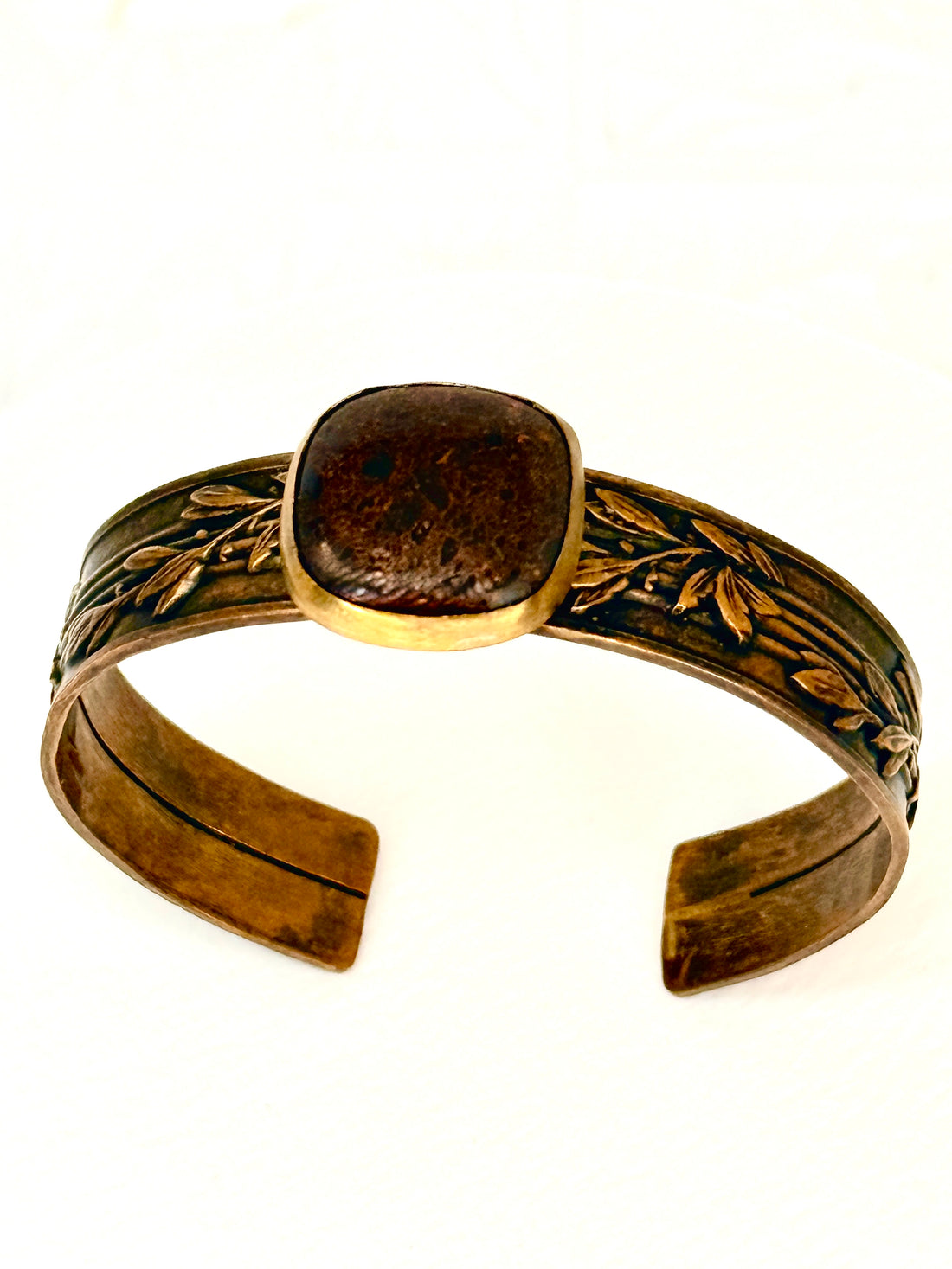 Tribute to Women of Craft Native Copper Stone & Bronze Cuff