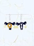 Tribute to RBG "My Body My Choice" Recycled Copper & Yellow Flower Uterus Earrings