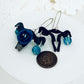 Tribute to RBG "My Body My Choice" Recycled Copper & Blue Flower Uterus Earrings