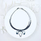 Tribute to RBG "My Body My Choice" White Turquoise, Steel, & Silver Uterus Necklace