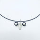 Tribute to RBG "My Body My Choice" White Button Pearl & Silver Uterus Necklace
