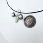 Tribute to RBG "My Body My Choice" White Button Pearl & Silver Uterus Necklace