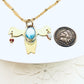 Tribute to RBG "My Body My Choice" Larimar, Jasper, & Gold Uterus Necklace (Reverse Image)