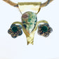 Tribute to RBG "My Body My Choice" Rainforest Jasper & Brass Uterus Necklace