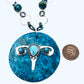 Tribute to RBG "My Body My Choice" Turquoise, Copper, Silver Uterus Necklace