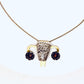 Tribute to RBG "My Body My Choice" Petrified Palm Wood & Chocolate Pearl Uterus Necklace