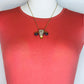 Tribute to RBG "My Body My Choice" Petrified Palm Wood & Chocolate Pearl Uterus Necklace