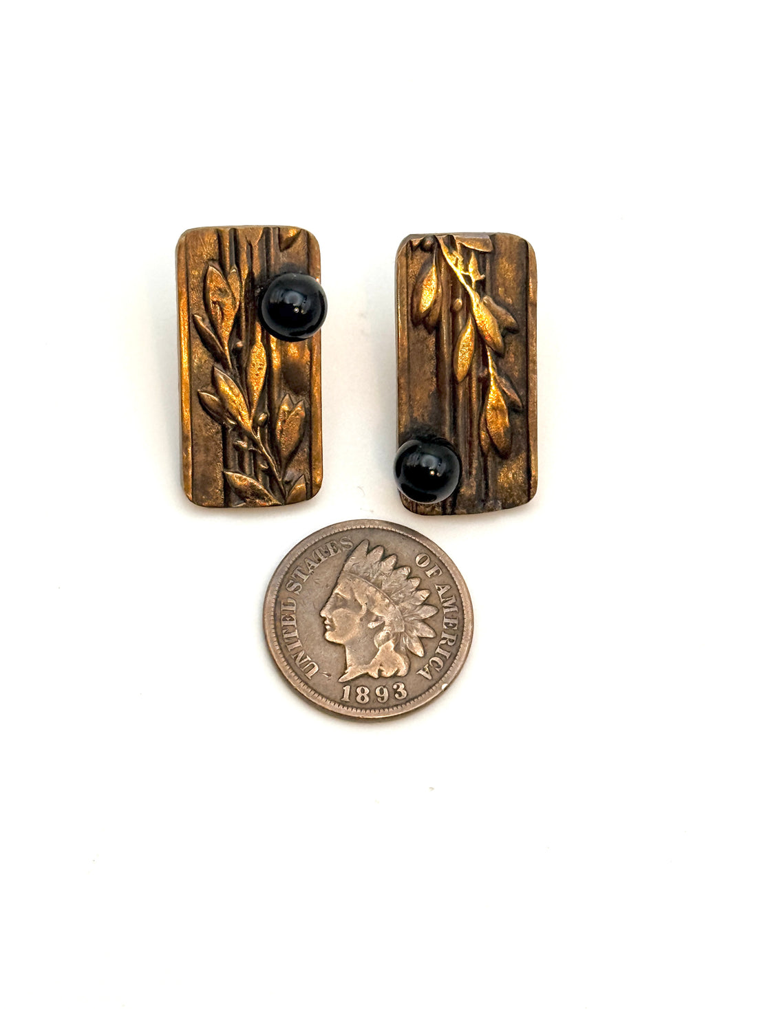 Tribute to Women of Craft Black Onyx and Bronze Earrings
