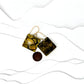 The Nature Collection, Bumblebee Jasper and Brass Honeycomb Earrings