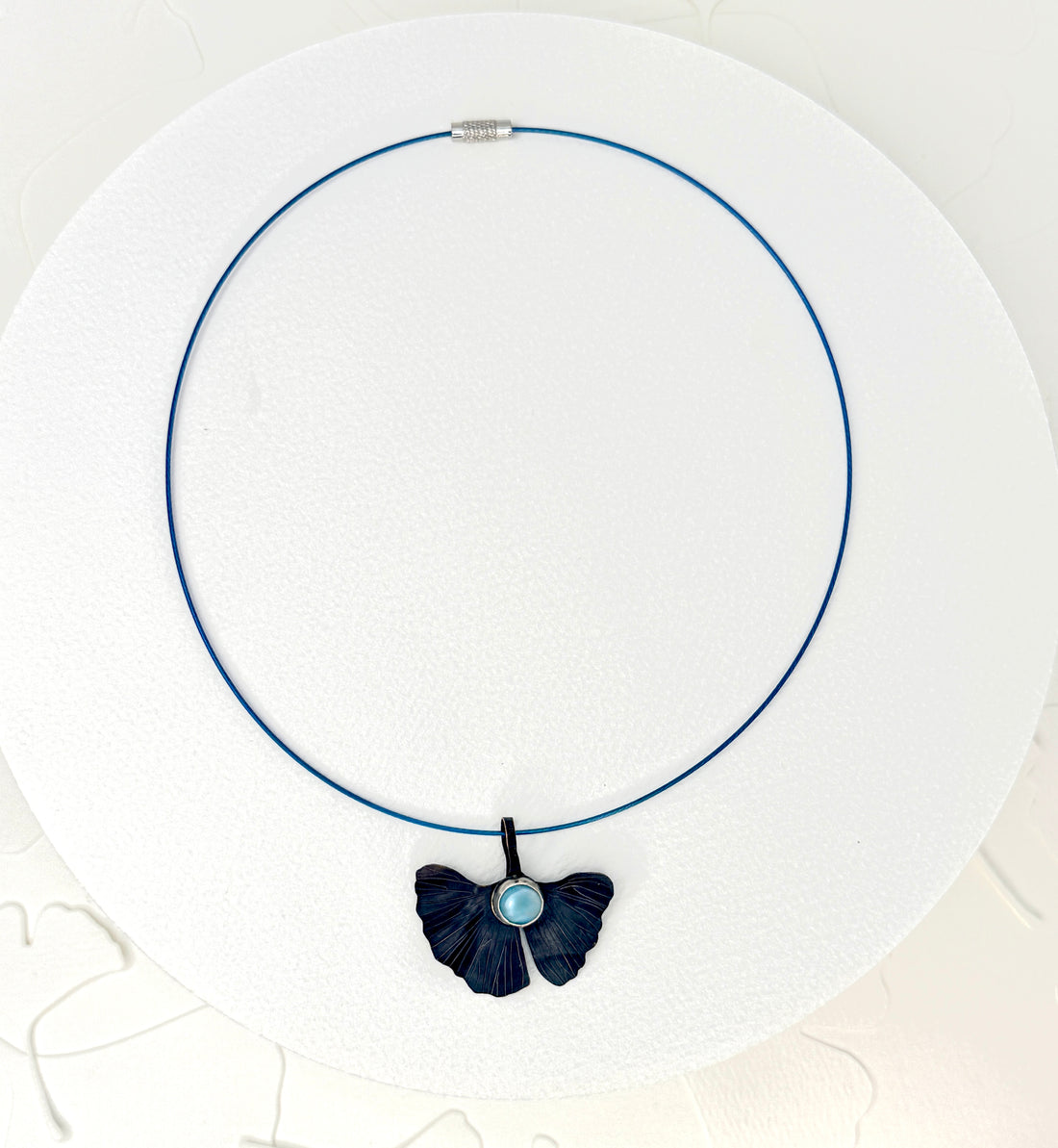 Resilience of the Ginkgo Copper & Larimar Choker Necklace