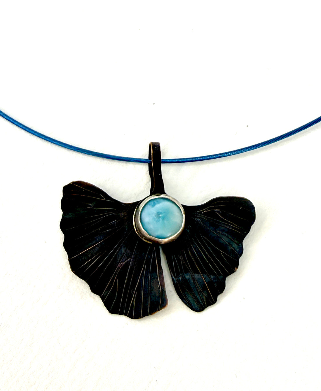 Resilience of the Ginkgo Copper & Larimar Choker Necklace