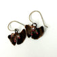 Resilience of the Ginkgo Hand Engraved Copper & Red Glass Bead Earrings