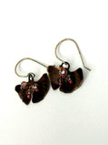 Resilience of the Ginkgo Hand Engraved Copper & Red Glass Bead Earrings