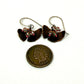 Resilience of the Ginkgo Hand Engraved Copper & Red Glass Bead Earrings