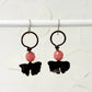 Resilience of the Ginkgo Hand Engraved Copper and Salmon Pink Bead Earrings