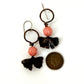 Resilience of the Ginkgo Hand Engraved Copper and Salmon Pink Bead Earrings
