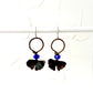 Resilience of the Ginkgo Hand Engraved Copper and Cobalt Blue Faceted Bead Earrings