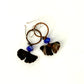 Resilience of the Ginkgo Hand Engraved Copper and Cobalt Blue Faceted Bead Earrings