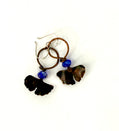 Resilience of the Ginkgo Hand Engraved Copper and Cobalt Blue Faceted Bead Earrings