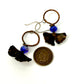 Resilience of the Ginkgo Hand Engraved Copper and Cobalt Blue Faceted Bead Earrings