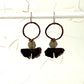 Resilience of the Ginkgo Hand Engraved Copper and Smoky Grey Glass Earrings