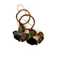 Resilience of the Ginkgo Hand Engraved Copper and Smoky Grey Glass Earrings