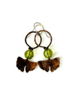 Resilience of the Ginkgo Hand Engraved Copper and Peridot Bead Earrings