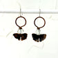 Resilience of the Ginkgo Hand Engraved Copper and White Frosted Glass Bead Earrings