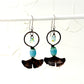 Resilience of the Ginkgo Hand Engraved Copper and Green-Aqua Bead Earrings