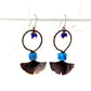 Resilience of the Ginkgo Hand Engraved Copper and Turquoise Glass Bead Earrings