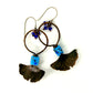 Resilience of the Ginkgo Hand Engraved Copper and Turquoise Glass Bead Earrings