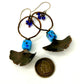 Resilience of the Ginkgo Hand Engraved Copper and Turquoise Glass Bead Earrings