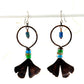 Resilience of the Ginkgo Hand Engraved Copper & Blue Green/Gold Glass Bead Earrings.