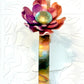 Tribute to Women of Craft Flame Patina Recycled Copper Cuff with Vintage Flower Button