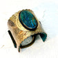 Tribute to Women of Craft Hammered Copper & Azurite Chrysocolla Suede-Lined Cuff