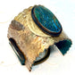 Tribute to Women of Craft Hammered Copper & Azurite Chrysocolla Suede-Lined Cuff