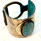Tribute to Women of Craft Hammered Copper & Azurite Chrysocolla Suede-Lined Cuff